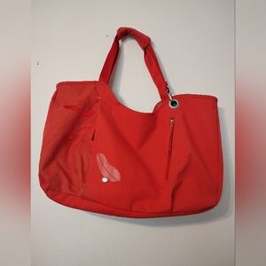 Haiku Coral Feather Shoulder Tote Bag